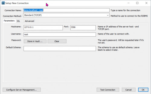 b) Setup New Connection