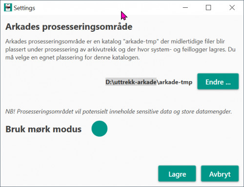 Arkades prosesseringsområde