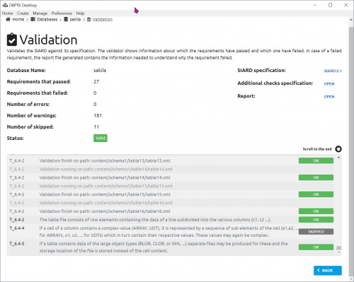 g) sakila > Validation: Statistikk