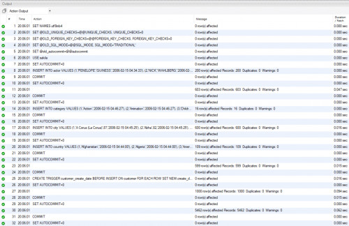 o) Del 3 sakila-data.sql med data-innholdet i tabellene