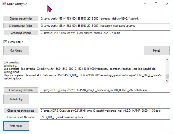 KDRS Query v0.8 Noark 5 Word-rapport