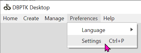 l) Åpne meny "Preferences\Settings"