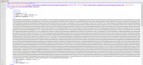 table[n].xml et eksempel med LOB lagret "inline" dvs. hex lagret i rad element direkte